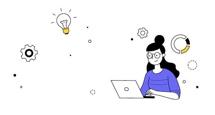 Illustration d'une équipe collaborant sur un projet